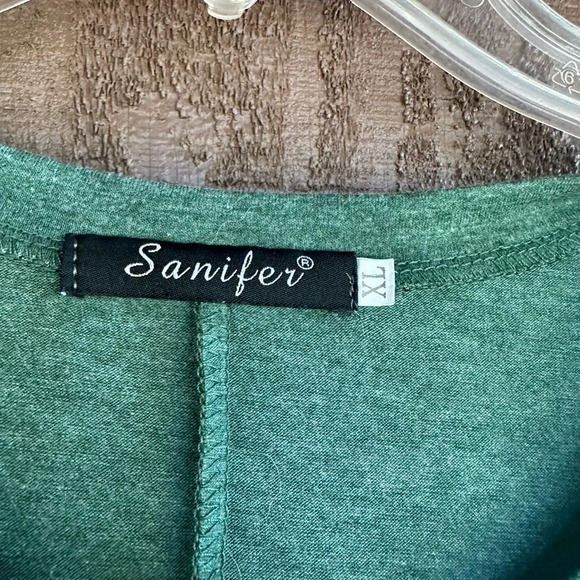 Green Cotton Lace Blouse size XL - Picture 3 of 5